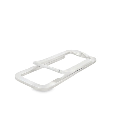 Silver Twisted Rectangular Money Clip