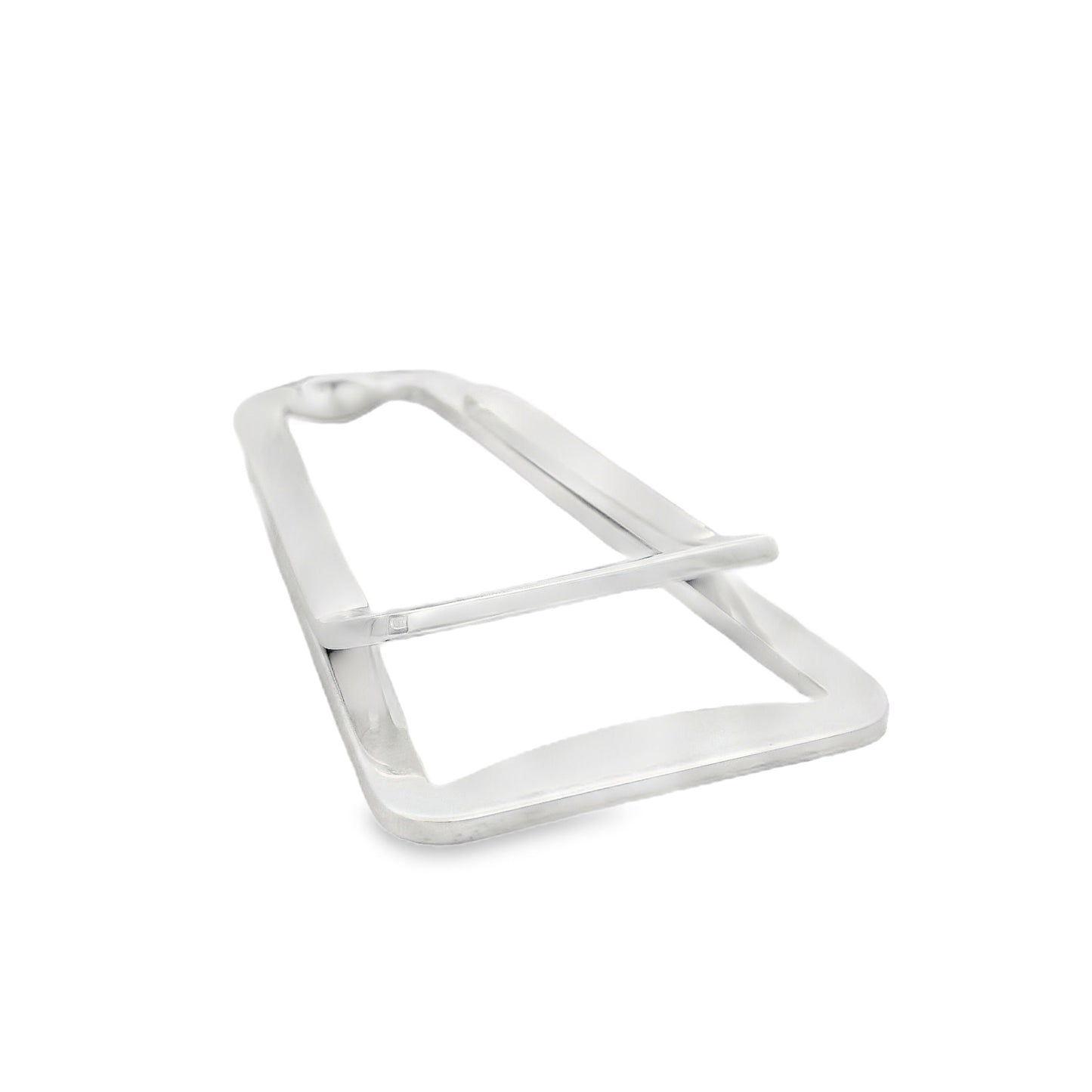 Silver Twisted Graduated Rectangular Money Clip