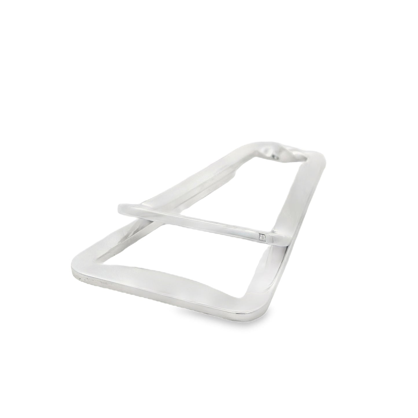 Silver Twisted Graduated Rectangular Money Clip