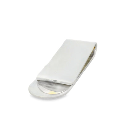 Silver Rectangular Curved Money Clip