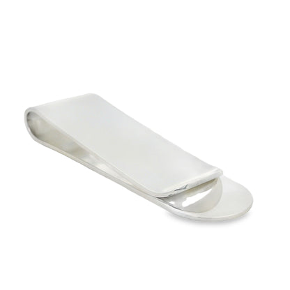 Silver Rectangular Curved Money Clip