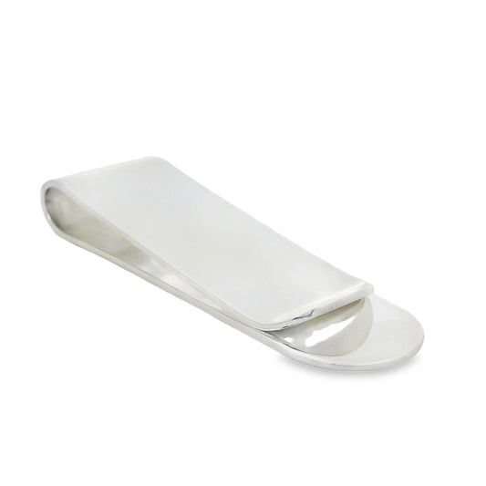 Silver Rectangular Curved Money Clip