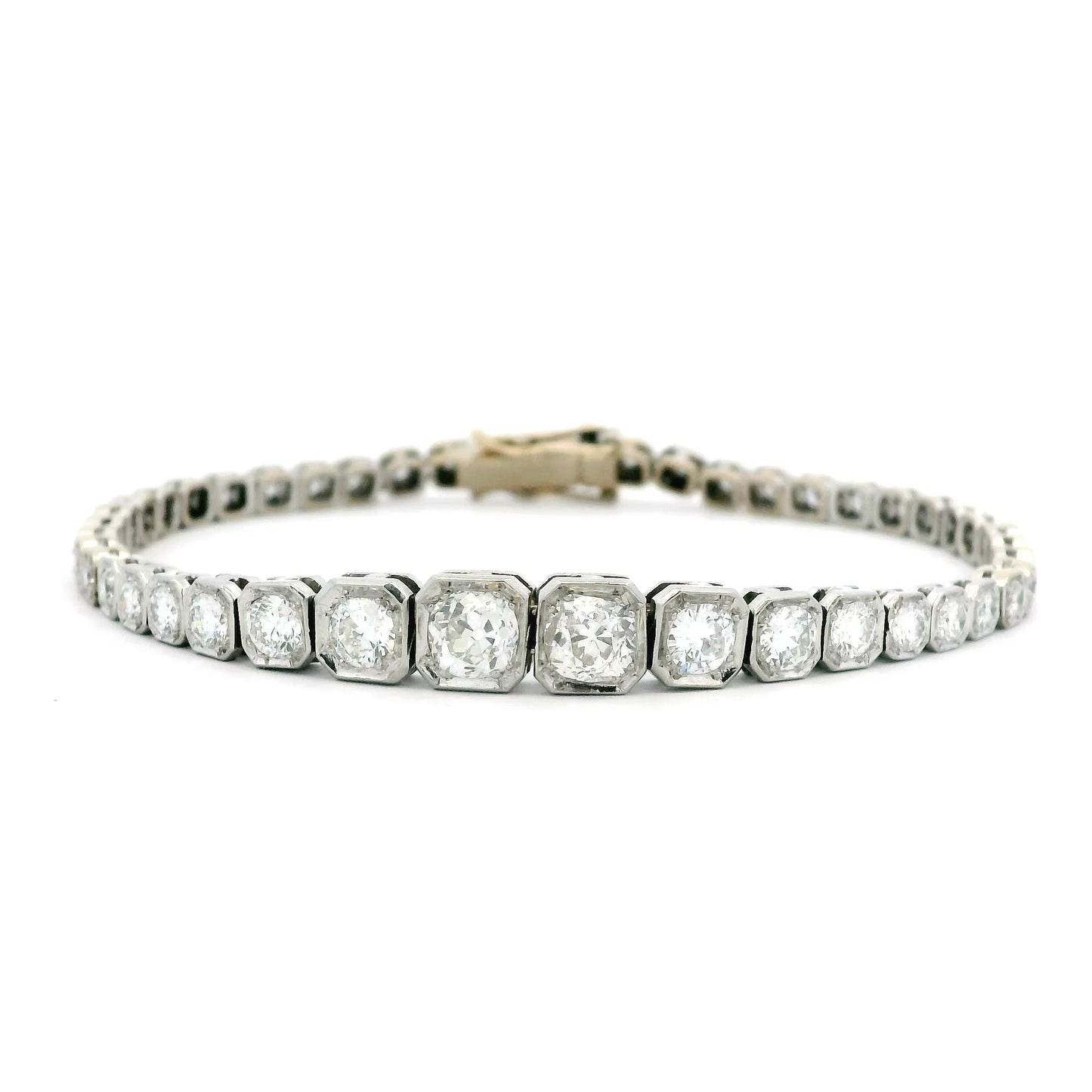 5.00ct Old Mine Cut Diamond Graduated Line Bracelet
