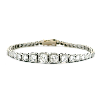 5.00ct Old Mine Cut Diamond Graduated Line Bracelet