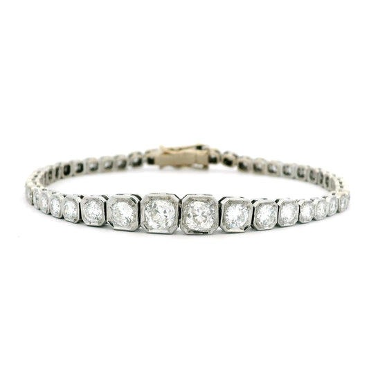 5.00ct Old Mine Cut Diamond Graduated Line Bracelet