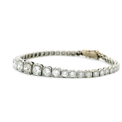 5.00ct Old Mine Cut Diamond Graduated Line Bracelet