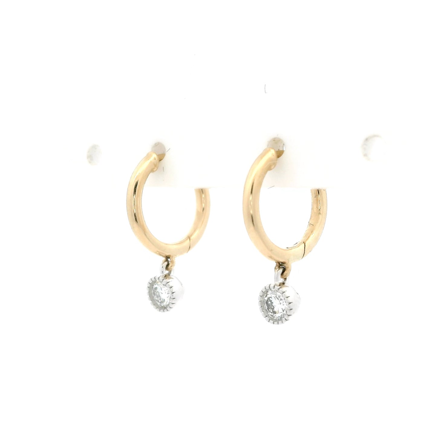 0.30ct Round Diamond Drop Hoop Earrings