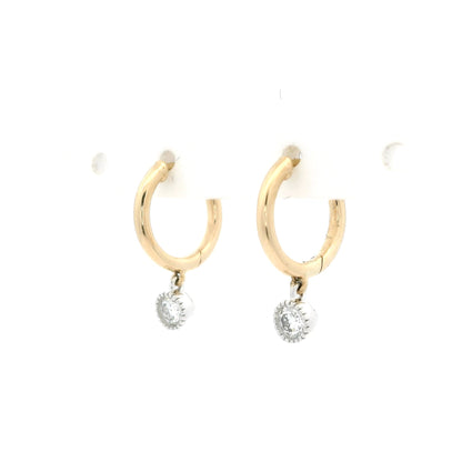 0.30ct Round Diamond Drop Hoop Earrings