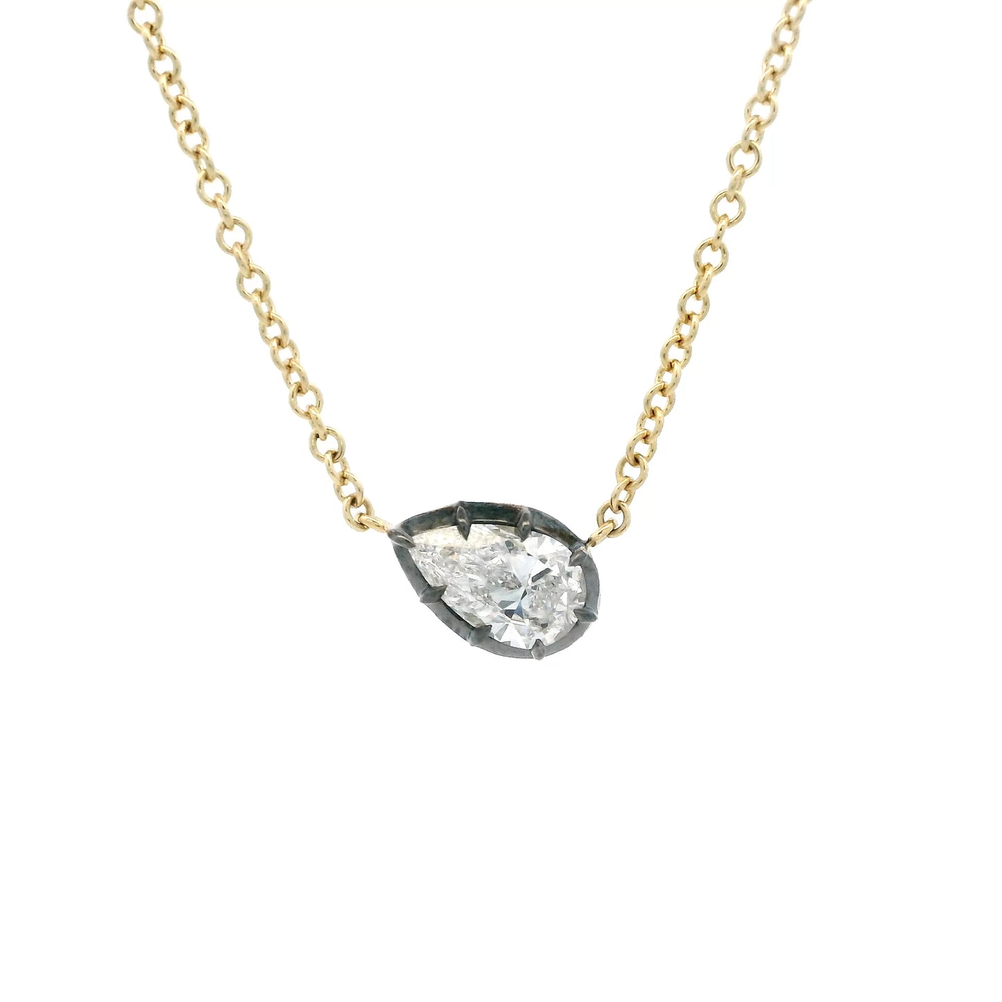 1.00ct Pear Cut Diamond Solitaire Pendant
