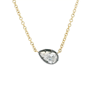 1.00ct Pear Cut Diamond Solitaire Pendant