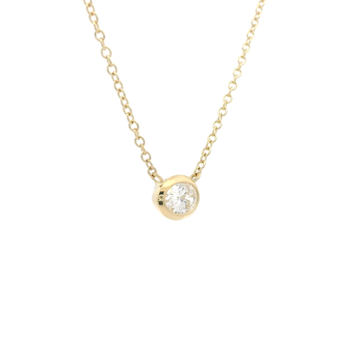 0.44ct Oval Cut Diamond Solitaire Pendant on Chain