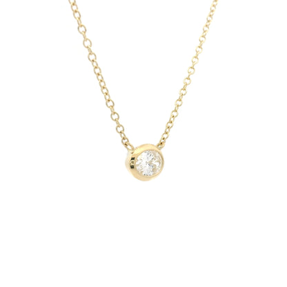 0.44ct Oval Cut Diamond Solitaire Pendant on Chain