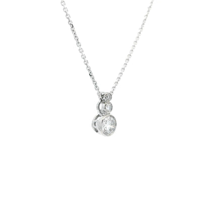 0.35ct Round Diamond Three Stone Drop Pendant