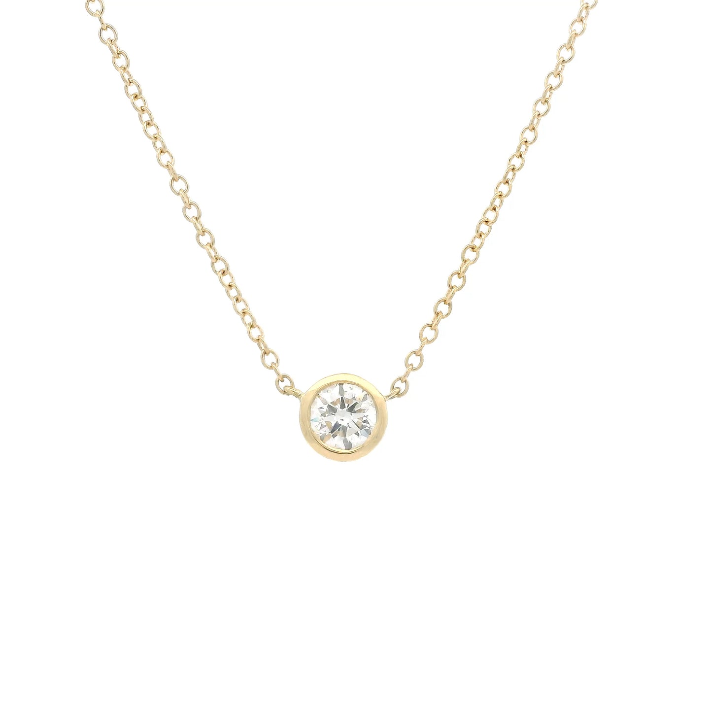 0.50 Round Diamond Solitaire Pendant And Chain