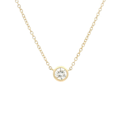0.50 Round Diamond Solitaire Pendant And Chain