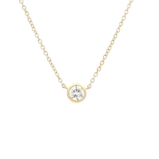 0.50 Round Diamond Solitaire Pendant And Chain
