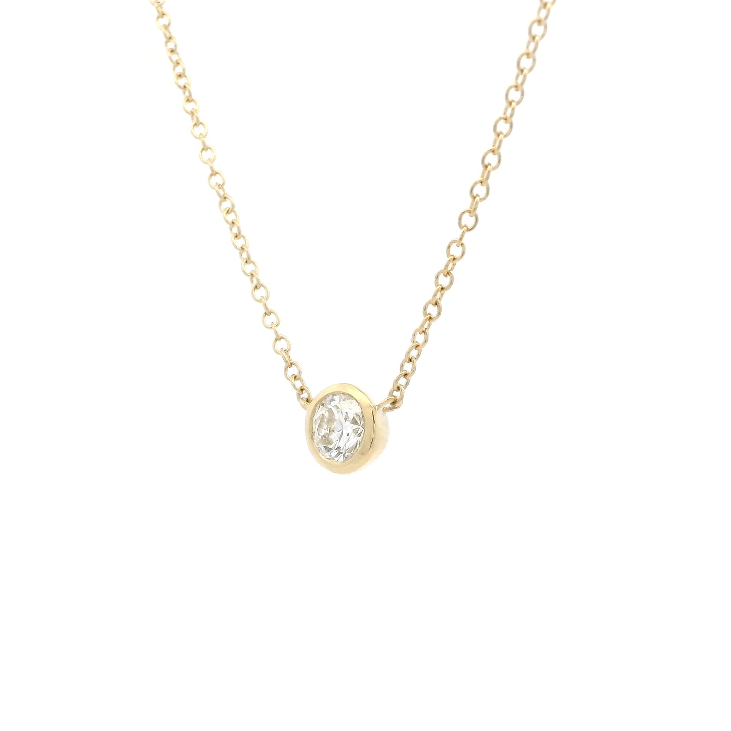 0.50 Round Diamond Solitaire Pendant And Chain
