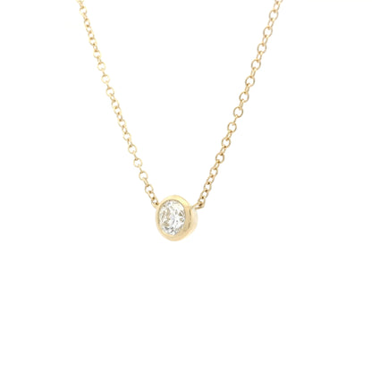 0.50 Round Diamond Solitaire Pendant And Chain
