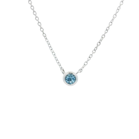 0.23ct Round Aquamarine Pendant