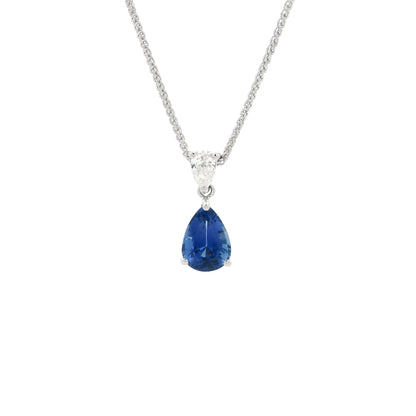 1.63ct Pear On Pear Sapphire And Diamond Pendant