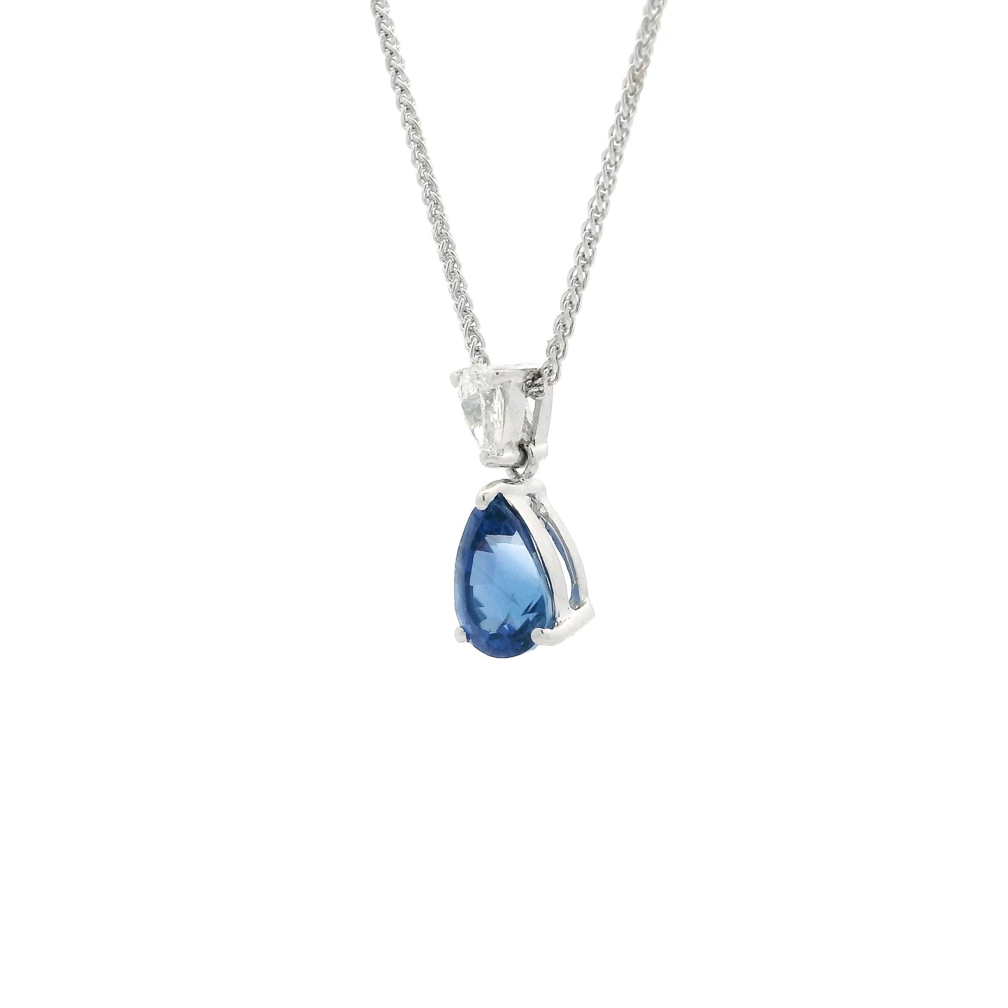 1.63ct Pear On Pear Sapphire And Diamond Pendant