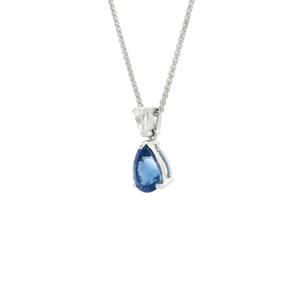 1.63ct Pear On Pear Sapphire And Diamond Pendant
