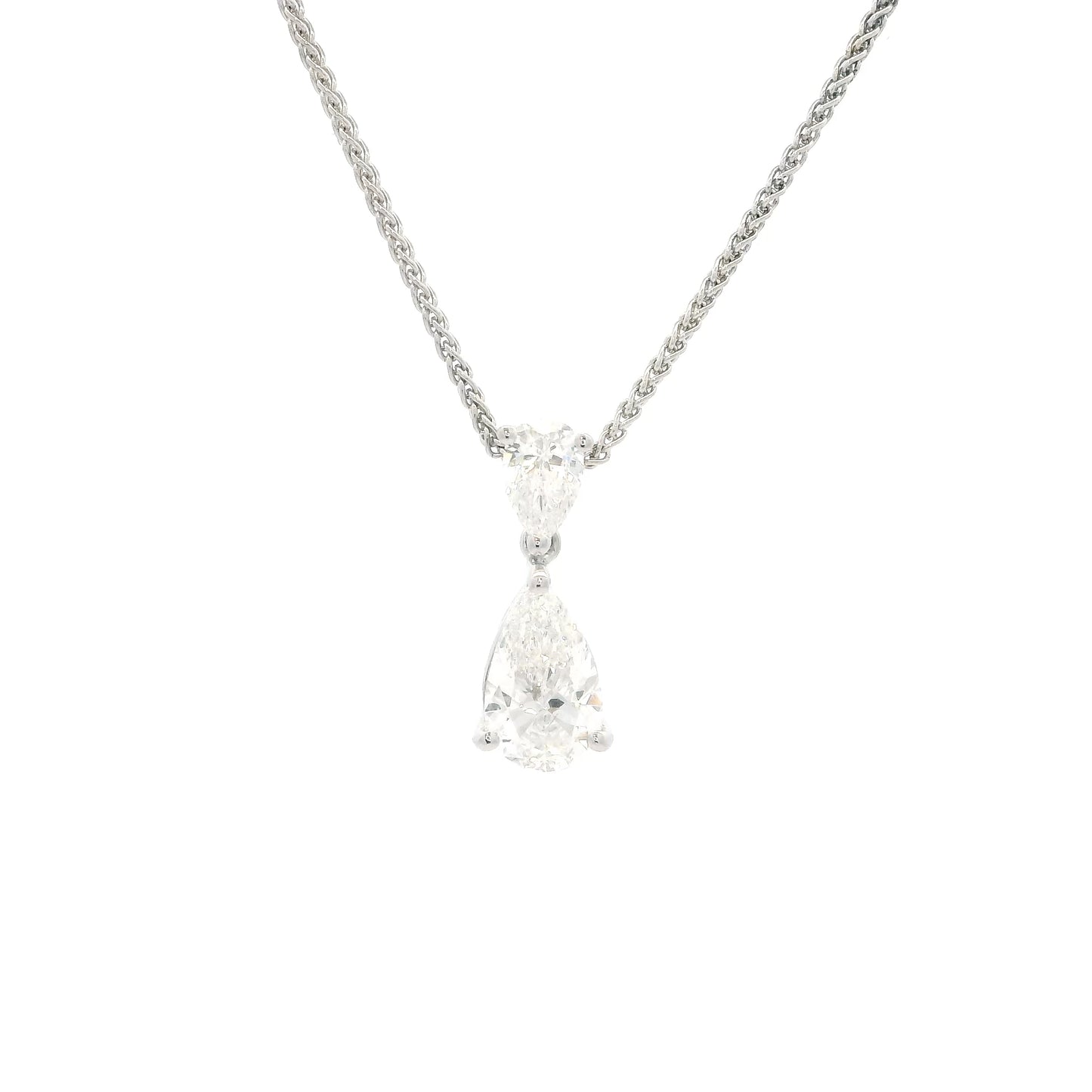 1.15ct Pear On Pear Diamond Pendant