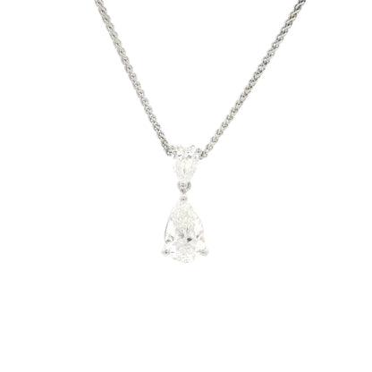 1.15ct Pear On Pear Diamond Pendant