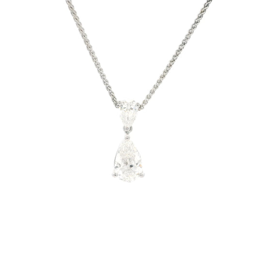 1.15ct Pear On Pear Diamond Pendant