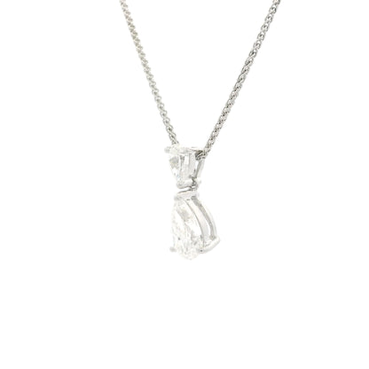 1.15ct Pear On Pear Diamond Pendant