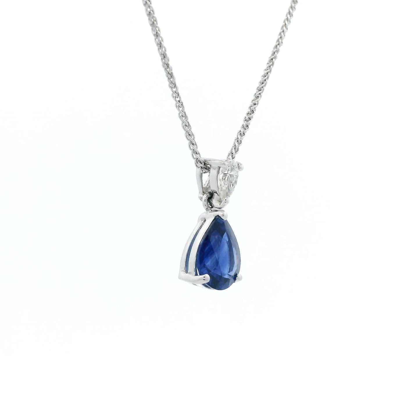 1.85ct Pear On Pear Sapphire And Diamond Pendant