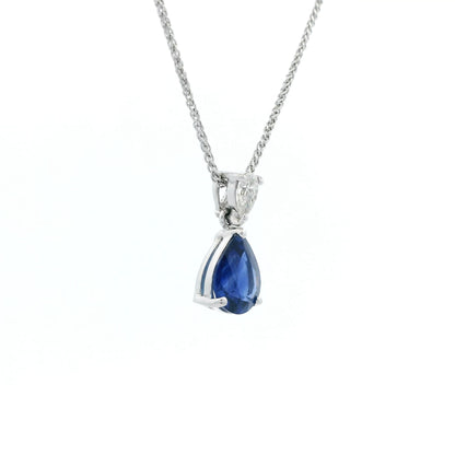 1.85ct Pear On Pear Sapphire And Diamond Pendant