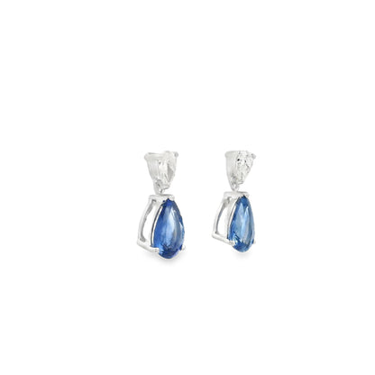 2.57ct Pear On Pear Sapphire And Diamond Drop Earrings