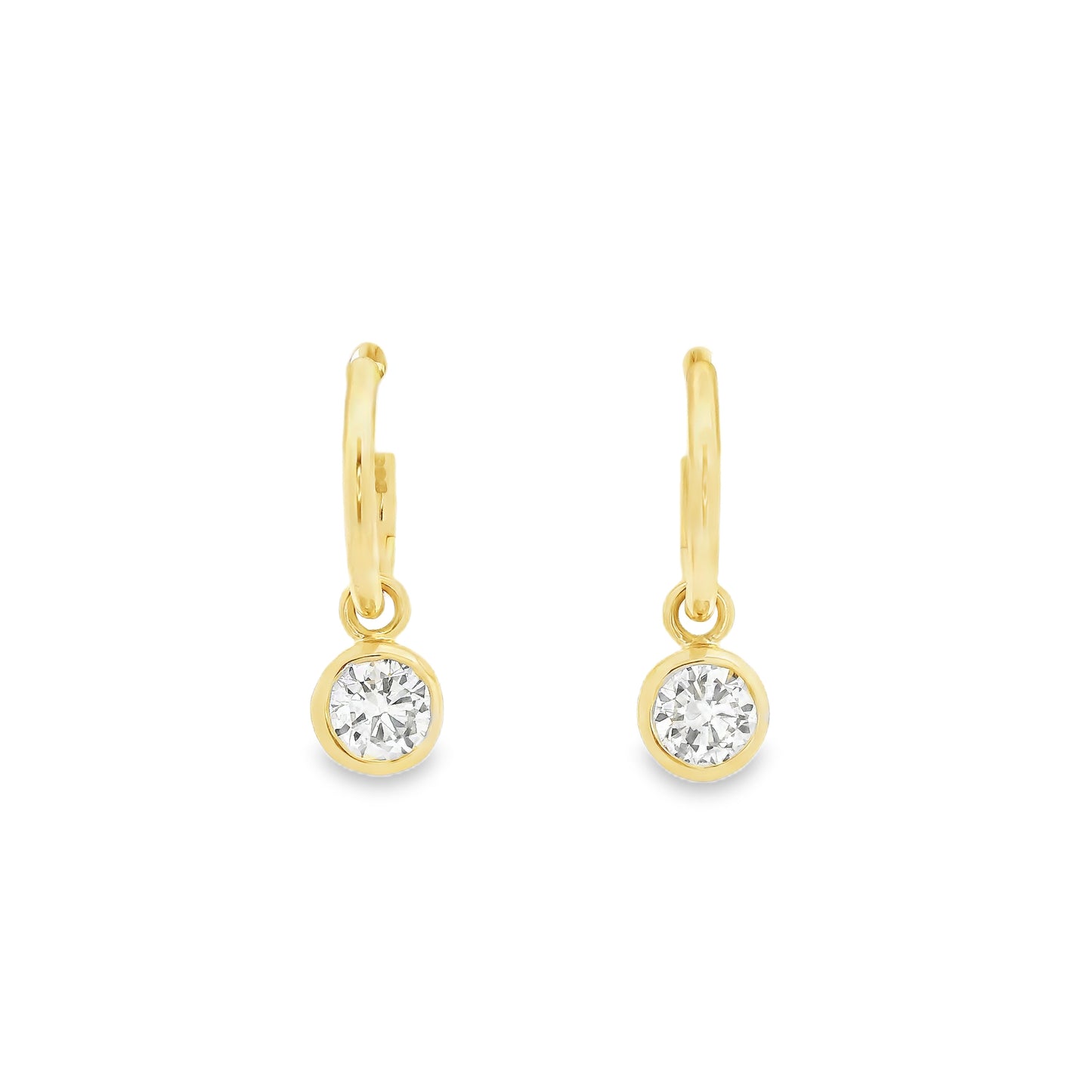 1.02ct Round Diamond Drop Hoop Earrings