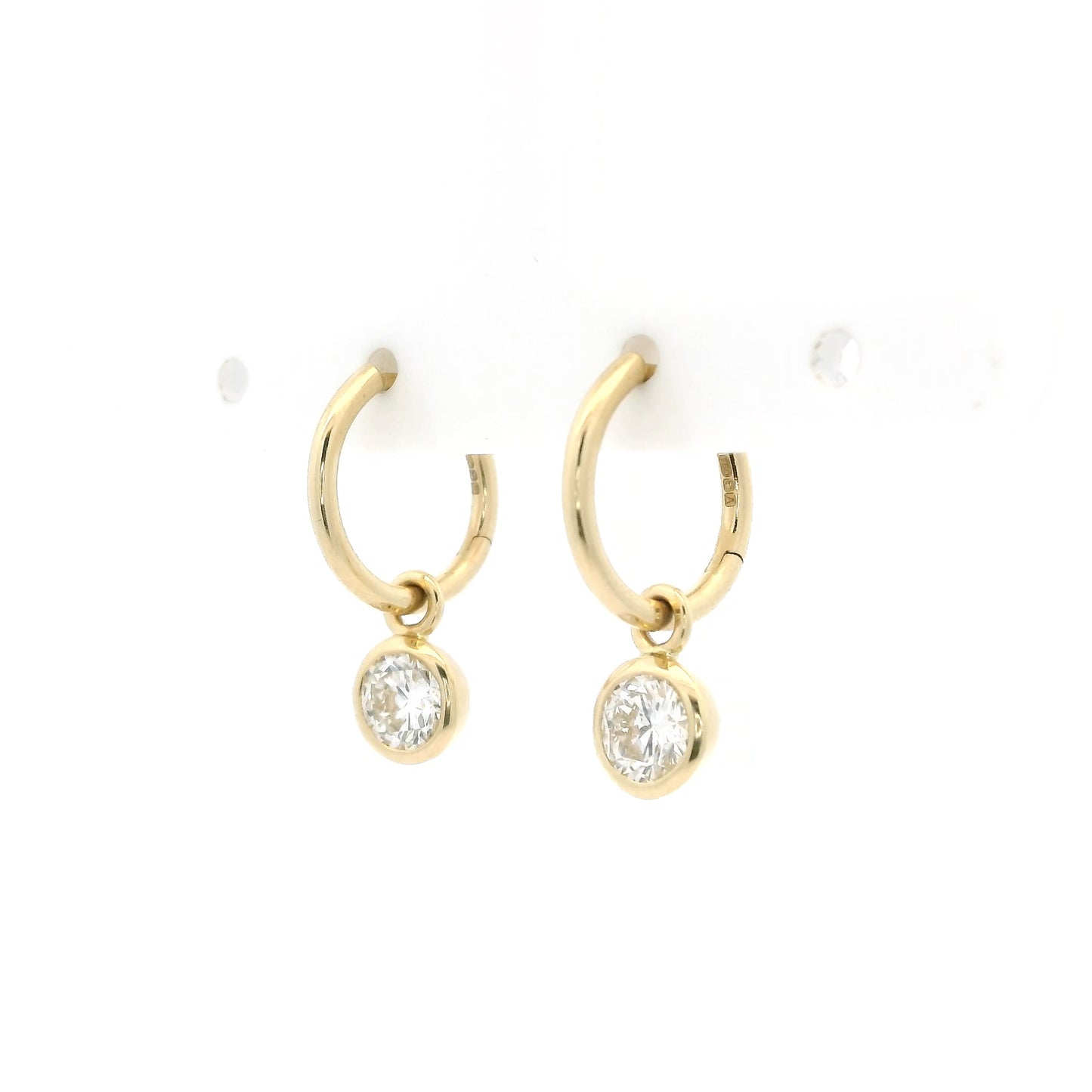 1.02ct Round Diamond Drop Hoop Earrings