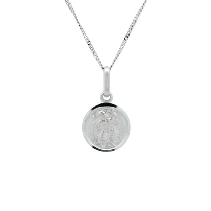 18ct Gold Bordered Round 11mm Saint Christopher Pendant