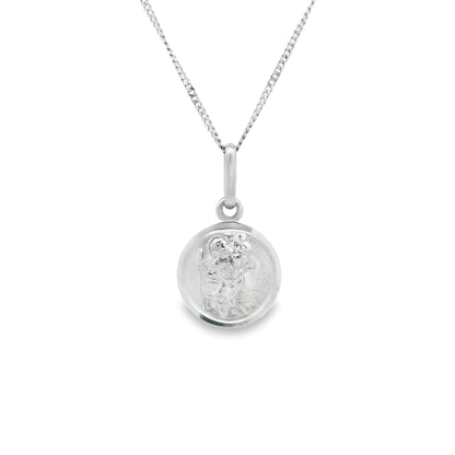 18ct Gold Bordered Round 11mm Saint Christopher Pendant