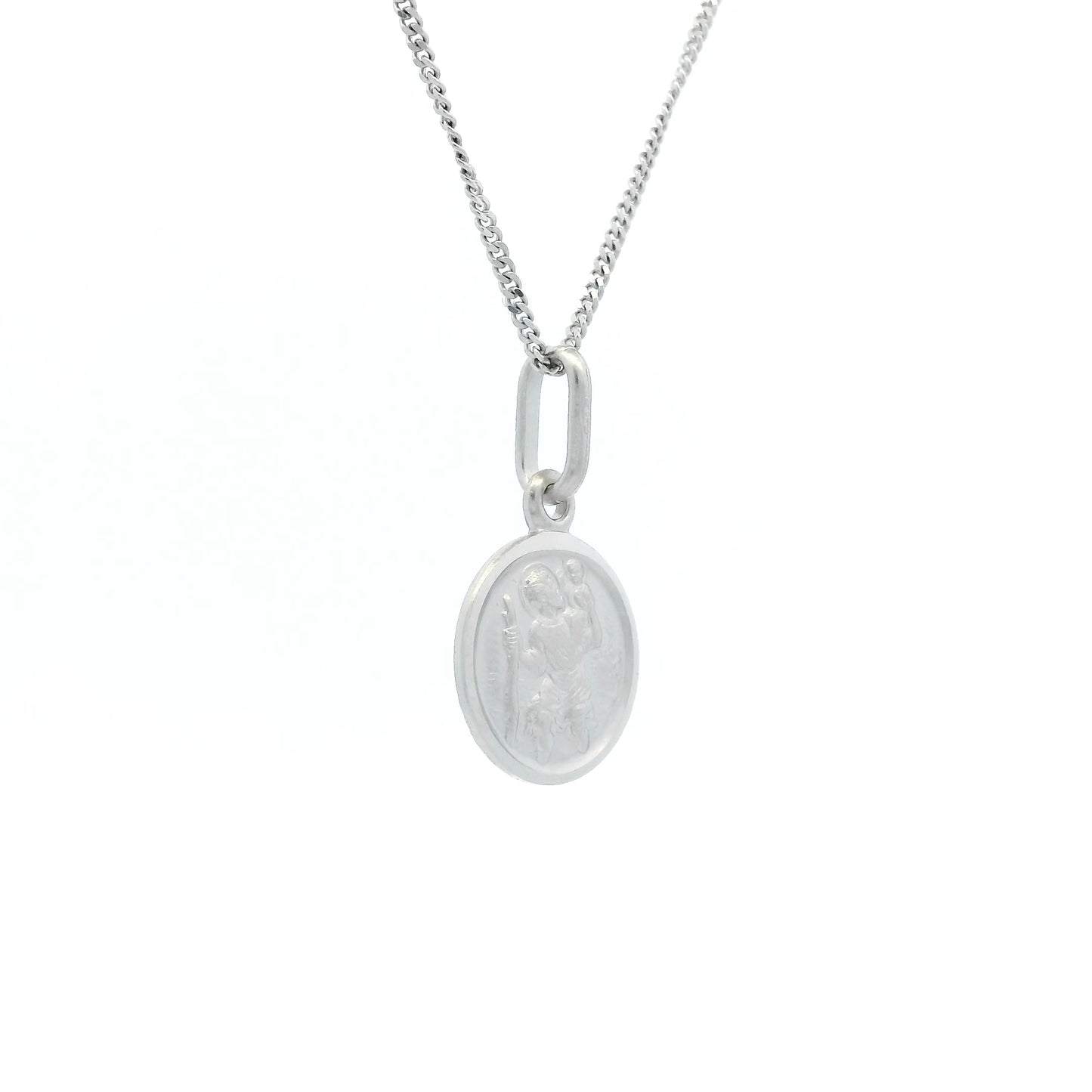 18ct Gold Bordered Round 11mm Saint Christopher Pendant