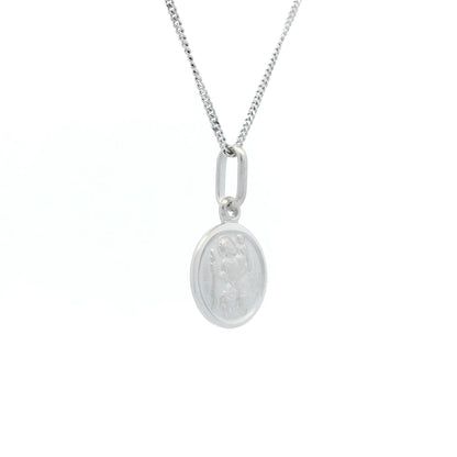 18ct Gold Bordered Round 11mm Saint Christopher Pendant