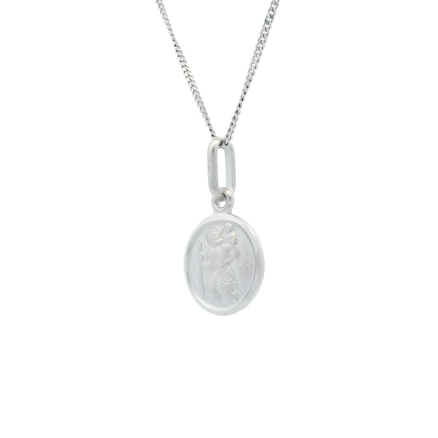 18ct Gold Bordered Round 11mm Saint Christopher Pendant
