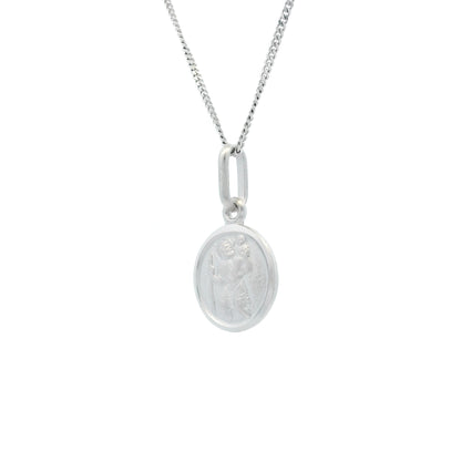 18ct Gold Bordered Round 11mm Saint Christopher Pendant