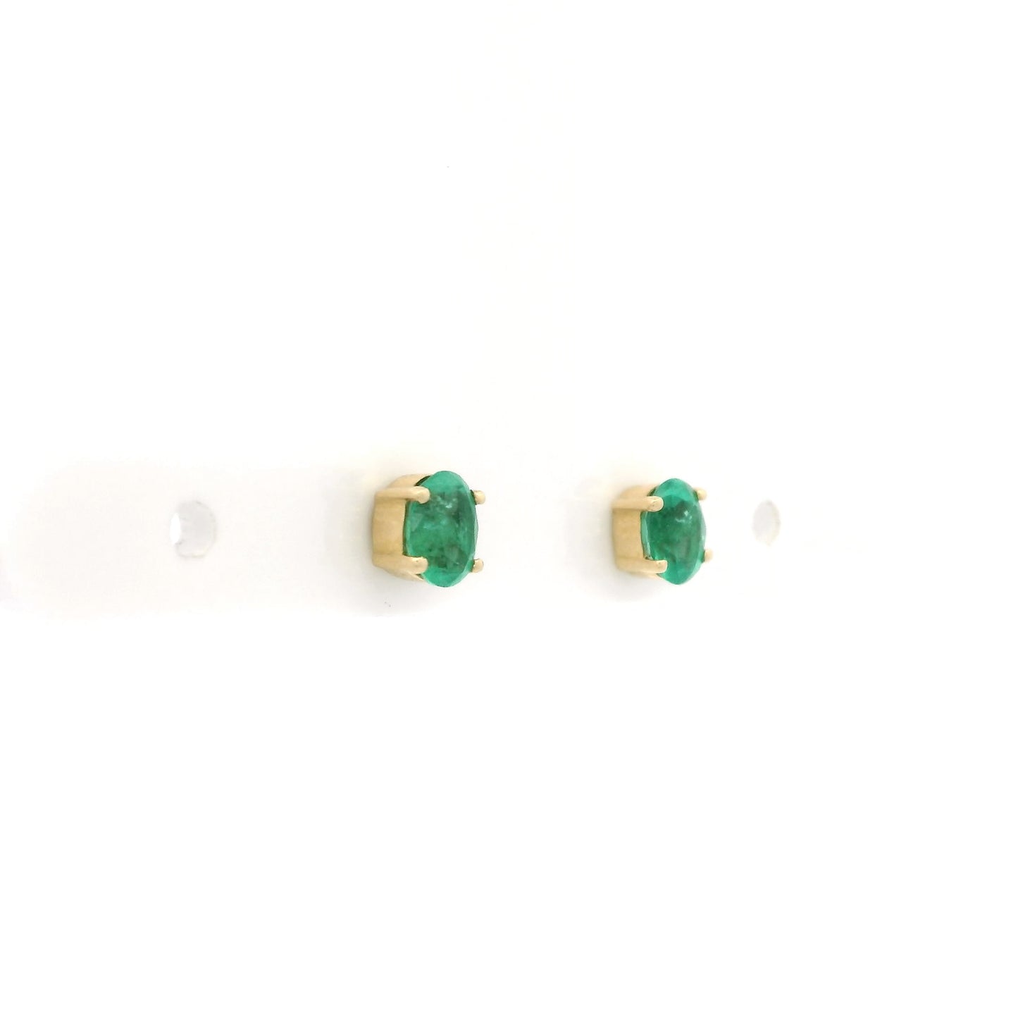 0.64ct Oval Emerald Solitaire Earrings