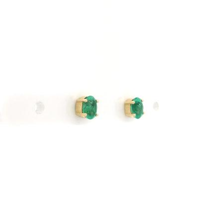 0.64ct Oval Emerald Solitaire Earrings