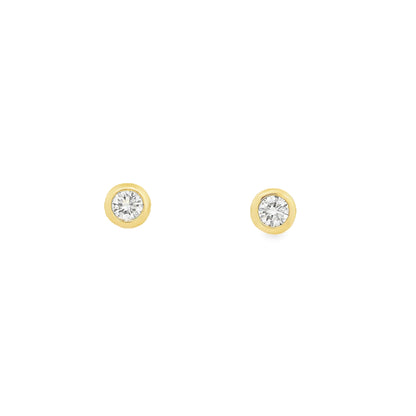 Rubover Round Brilliant Cut Diamond Earrings