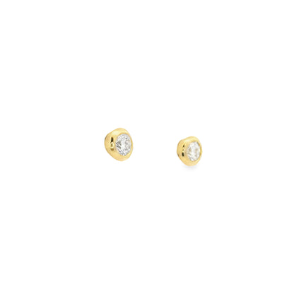 Rubover Round Brilliant Cut Diamond Earrings