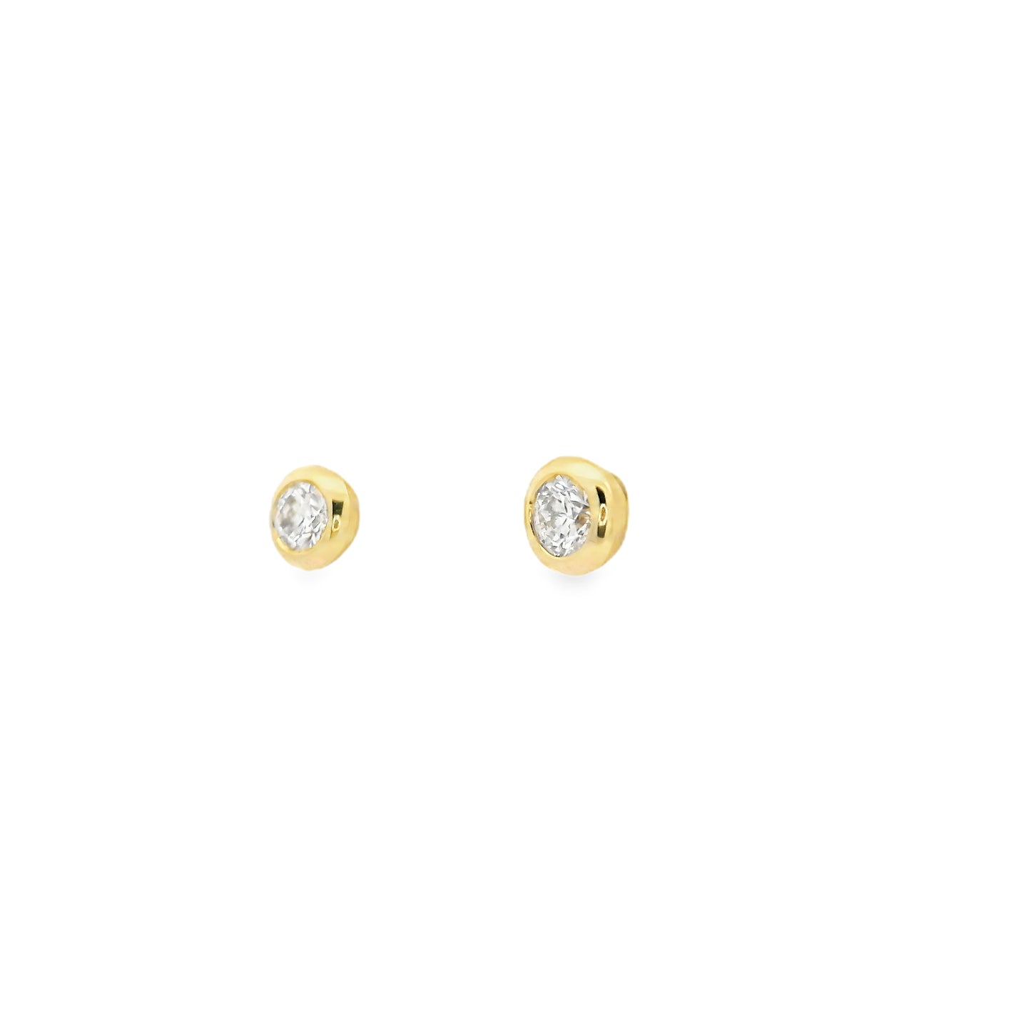 Rubover Round Brilliant Cut Diamond Earrings
