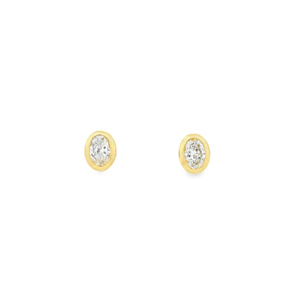 0.53ct Oval Diamond Solitaire Stud Earrings