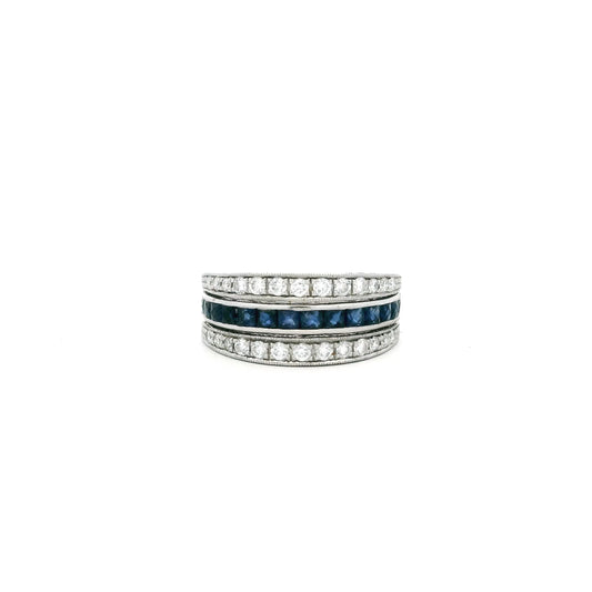 Sapphire And Diamond Night And Day Eternity Ring