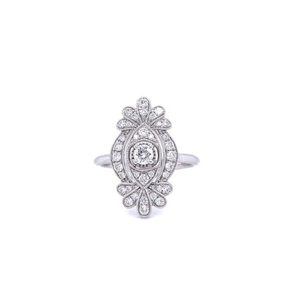 0.58ct Edwardian Style Diamond Cluster Ring