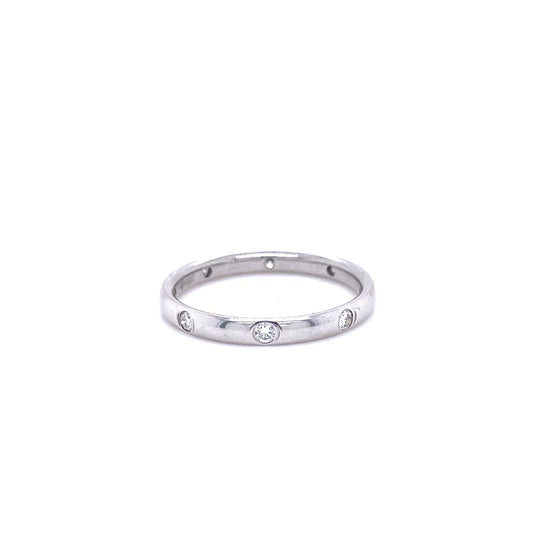 Platinum 0.25ct Round Diamond Set Wedding Ring